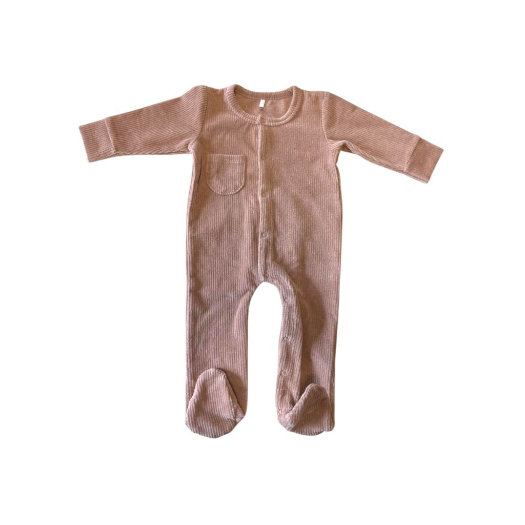 Dreambee Essentials Pyjama à Bord Côtes Avec Pieds Rose