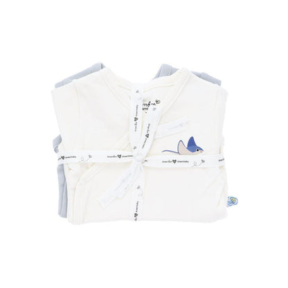 Dreambee Body met overslag en korte mouwen Billie beige/grijs - 2 stuks