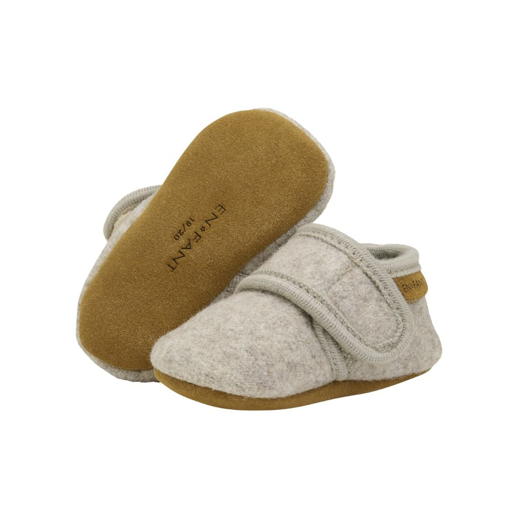EN FANT Babyschoen Wool Slofjes Sand Melange Unisex