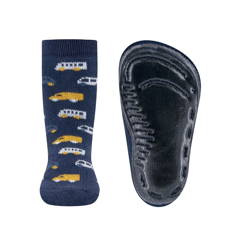 Ewers Paire de chaussettes antidérapantes Voiture bleu unisexe