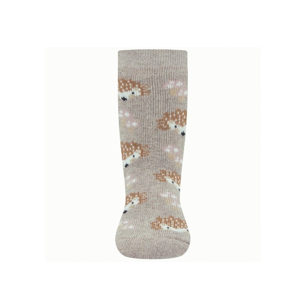 Ewers Paire de chaussettes antidérapantes Hérisson beige