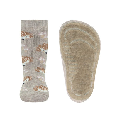 Ewers Paire de chaussettes antidérapantes Hérisson beige