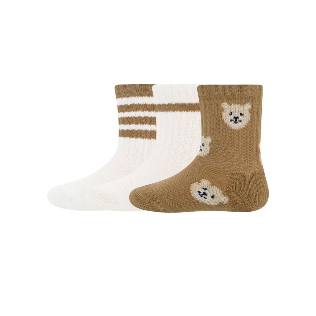 Ewers Bas Motif à 3 Rayures Beige Unisexe