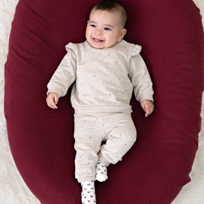 Feetje Broek AOP My Little Love Meisjes Taupe Melange