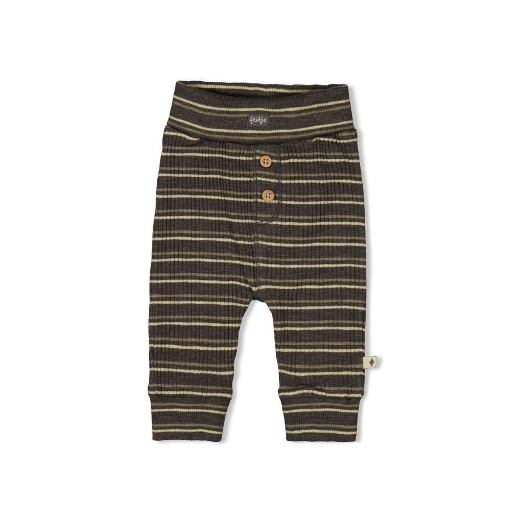 Feetje Broek rib met streep Rawrsome Anthracite melange