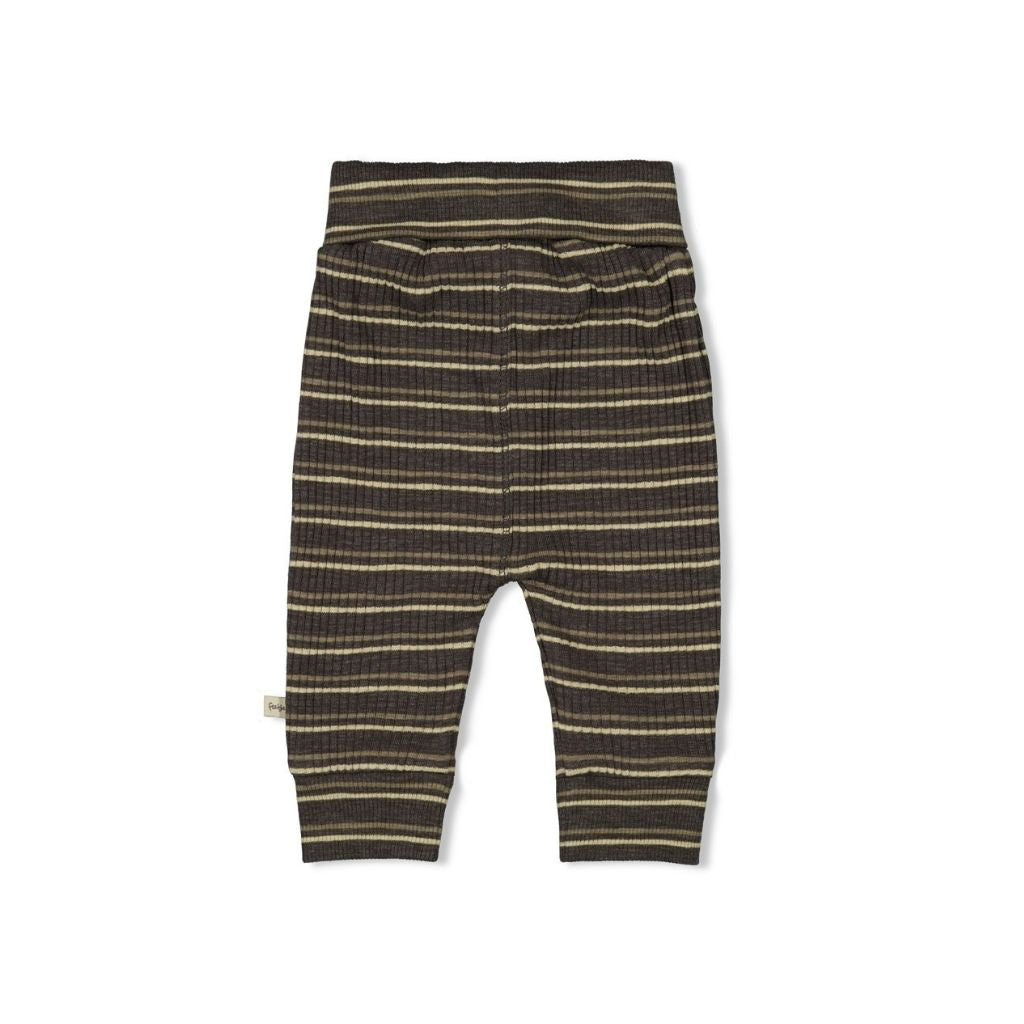 Feetje Broek rib met streep Rawrsome Anthracite melange