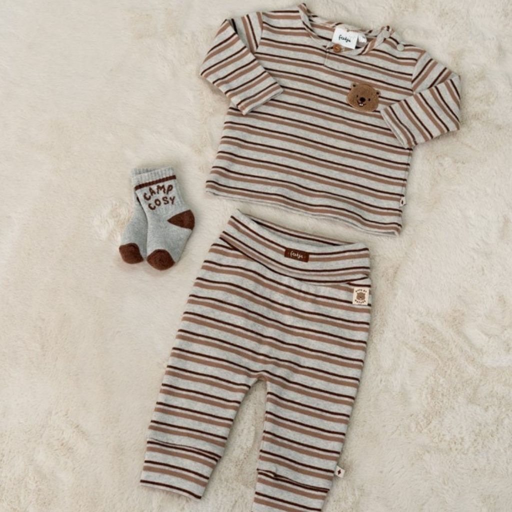 Feetje Broek Rib Met Streep Tiny Timber Tales Jongens Gray Melange