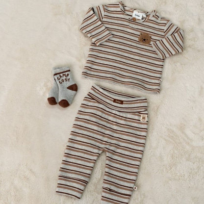Feetje Broek Rib Met Streep Tiny Timber Tales Jongens Gray Melange