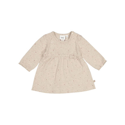 Feetje Jurk AOP My Little Love Meisjes Taupe Melange
