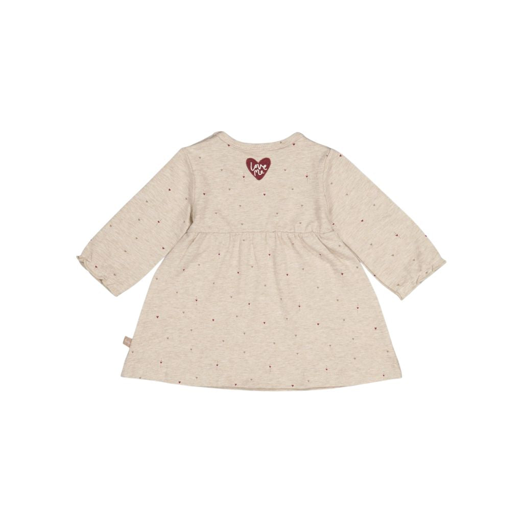 Feetje Jurk AOP My Little Love Meisjes Taupe Melange