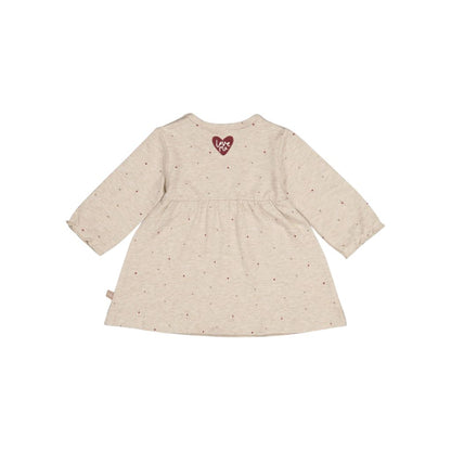 Feetje Jurk AOP My Little Love Meisjes Taupe Melange