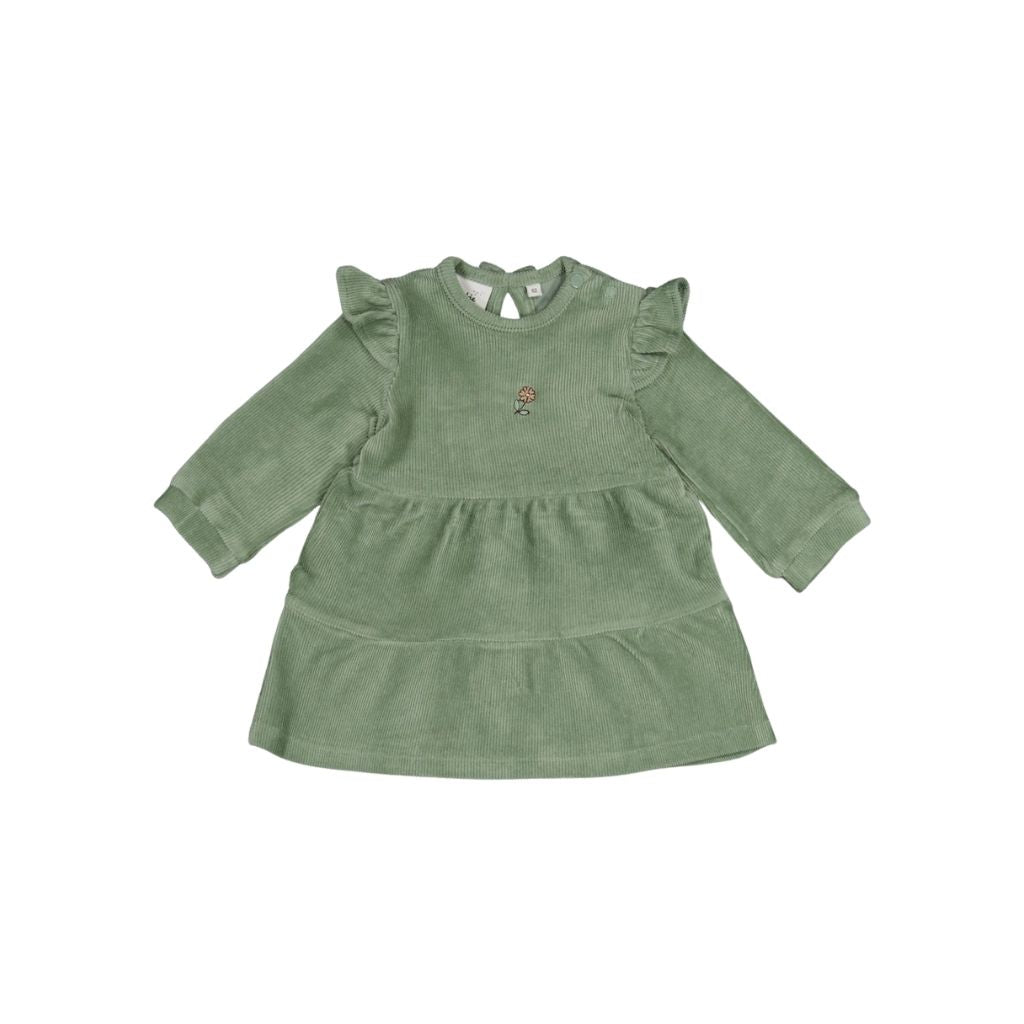 Feetje Jurk Velours Rib Lucky Bloombird Meisjes Jade Green