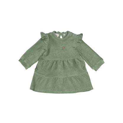 Feetje Jurk Velours Rib Lucky Bloombird Meisjes Jade Green