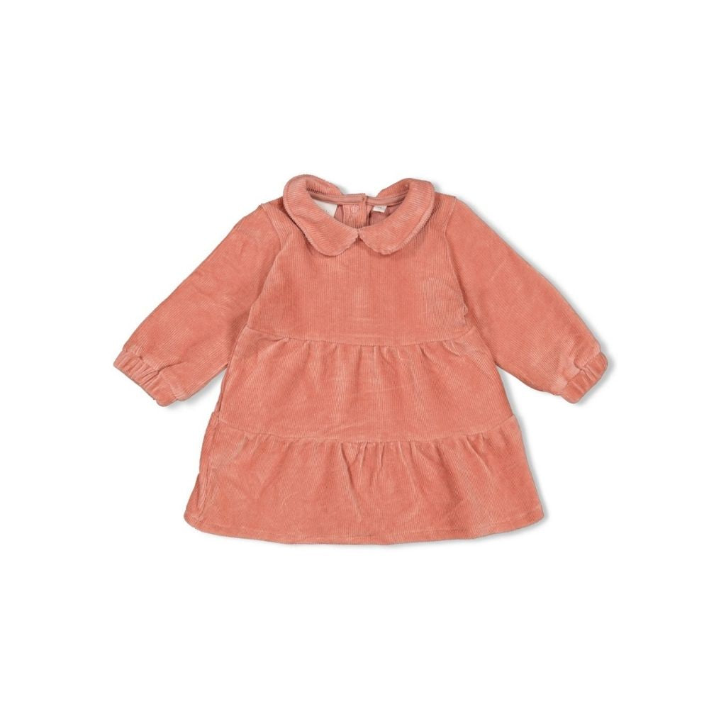 Feetje Jurk velours rib Woodland Bloom Mauve