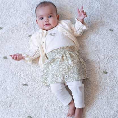 Legging Pointelle Rib Let Your Dreams Blossom Offwhite