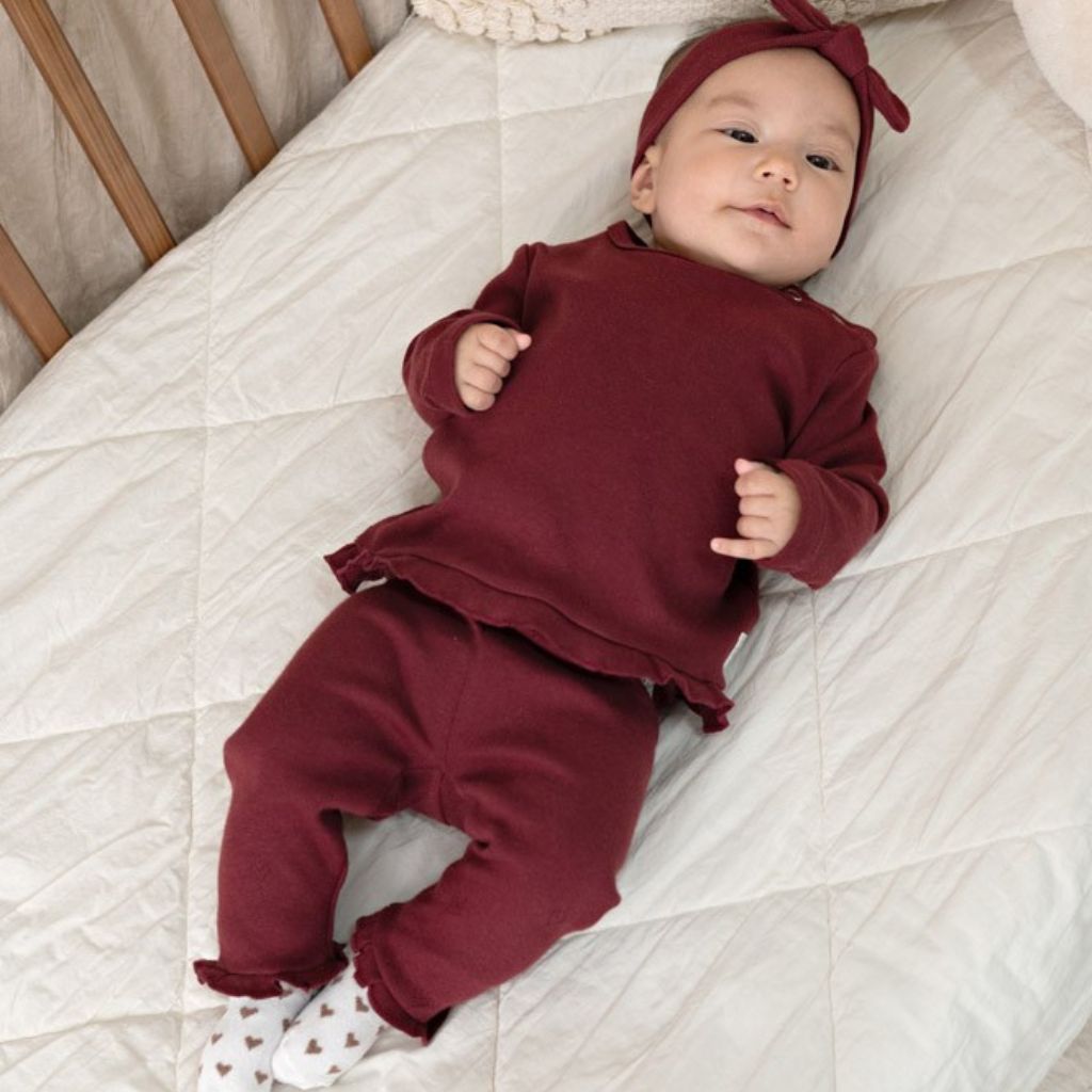 Feetje Legging Pointelle Rib My Little Love Meisjes Bordeaux