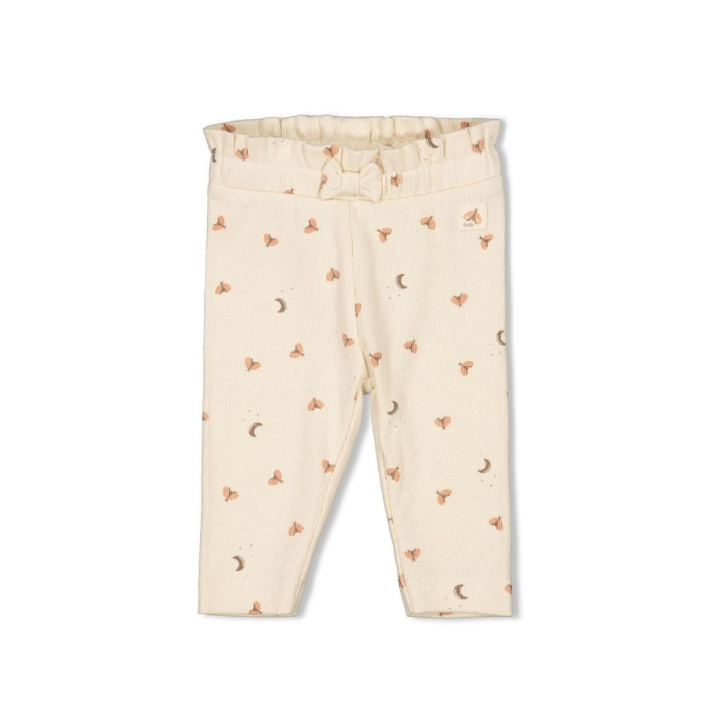 Feetje Legging rib Dancing In The Moonlight Offwhite met motief