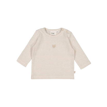 Feetje T-shirt à Manches Longues Côtelé à rayures Honey Bear Couleur Sable Unisexe