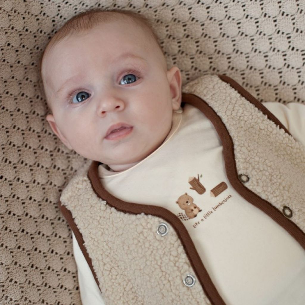Feetje Gilet Teddy Réversible  Tiny Timber Tales Garçons Offwhite 