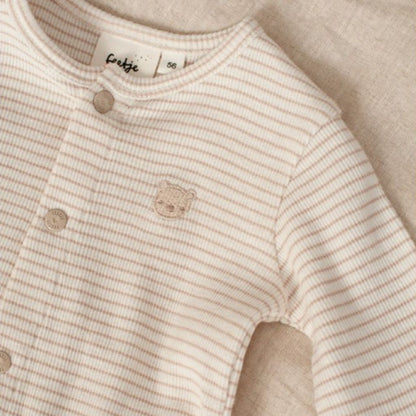 Feetje Pak Omslagvoet Rib Met Streep Honey Bear Sand
