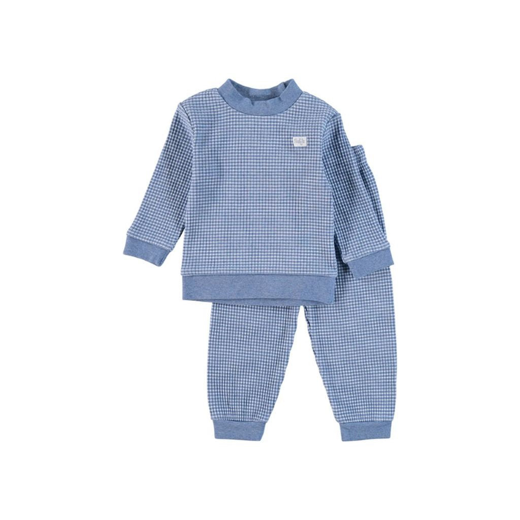 Feetje Pyjama wafel, m68, Blue melange, , Jongens