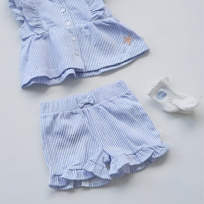 Feetje Short Streep Crinkle Sea La Vie Lavender Meisje