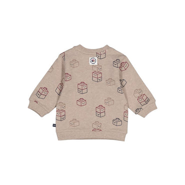 Feetje Sweater AOP Built For Fun Garçons Taupe Melange