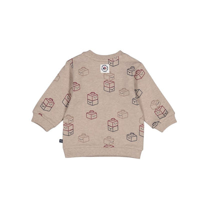 Feetje Sweater AOP Built For Fun Garçons Taupe Melange
