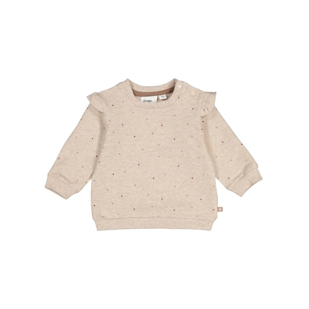 Feetje Sweater AOP Relaxed Fit My Little Love Filles Taupe Melange