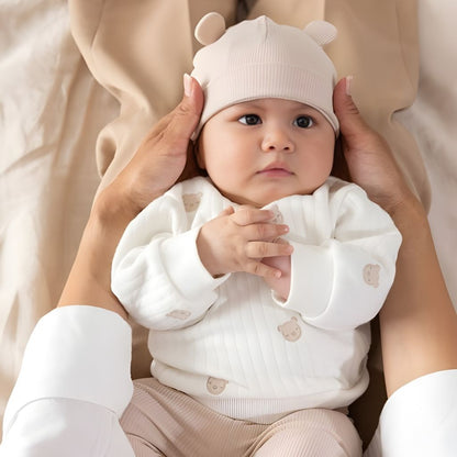 Feetje Pull Avec Broderie Honey Bear Blanc Cassé Unisexe