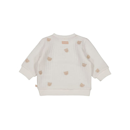Feetje Pull Avec Broderie Honey Bear Blanc Cassé Unisexe