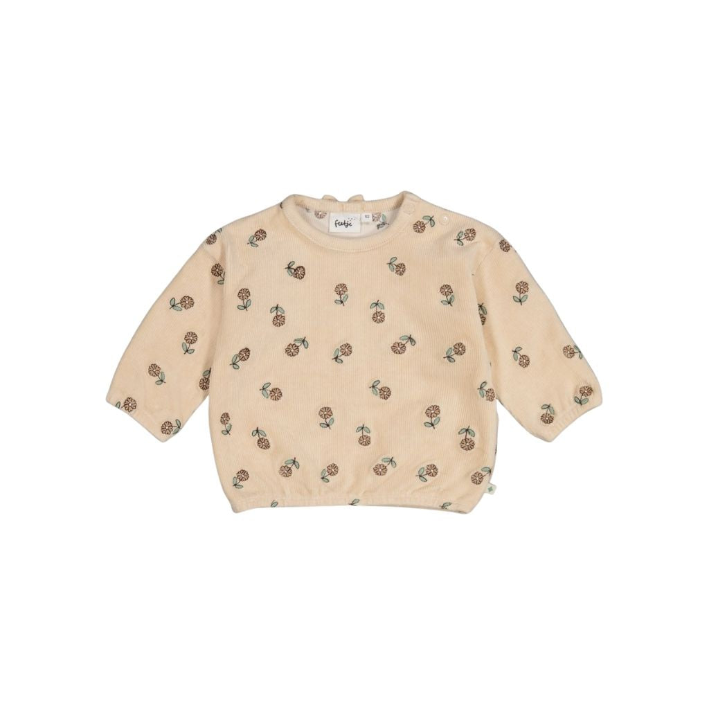 Feetje Pull En Velours Côtelé  Lucky Bloombird Filles Offwhite 