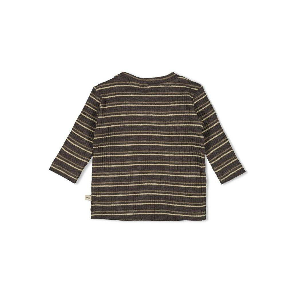 Feetje T-shirt manches longues côtelé ligné Rawrsome Anthracite melange 