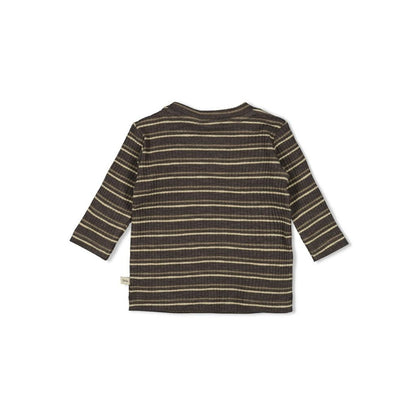 Feetje T-shirt manches longues côtelé ligné Rawrsome Anthracite melange 