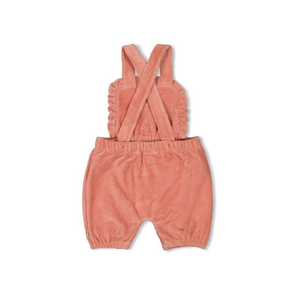 Feetje Tuinbroek kort velours rib Woodland Bloom Mauve