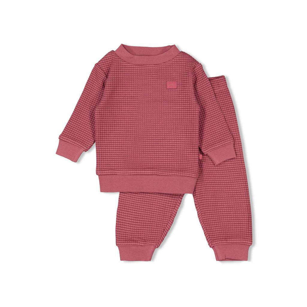Feetje Pyjama bébé en tissu gaufré 2 pièces Berry