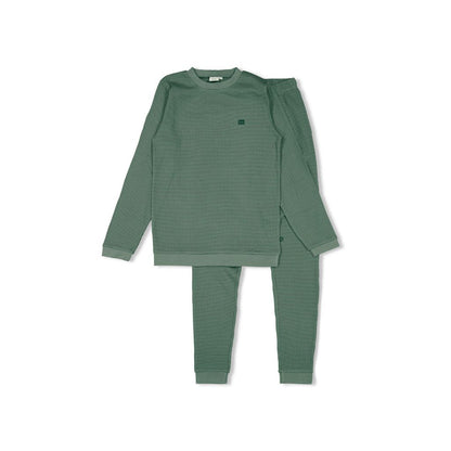 Feetje Pyjama en tissu gaufré 2 pièces pour adulte Sea Green