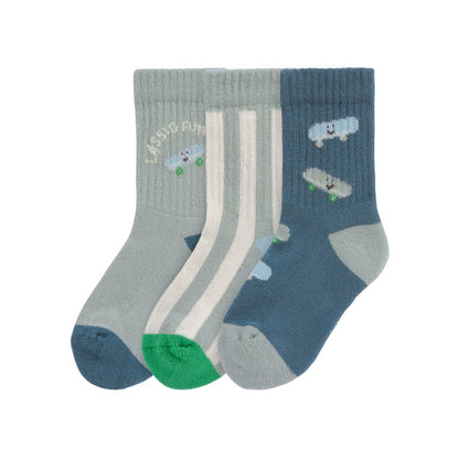 Lässig Chaussettes Terry Tennis GOTS Skateboard Multi – 3 paires
