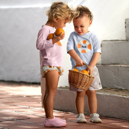 Lässig Zwemshirt Lange Mouw Orange Pale Pink