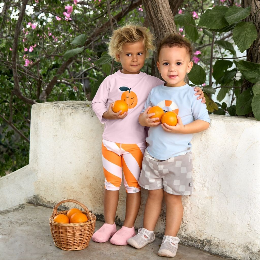 Lässig Zwemshirt Lange Mouw Orange Pale Pink