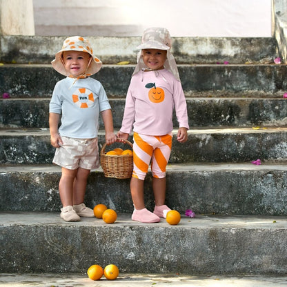 Lässig Zwemshirt Lange Mouw Orange Pale Pink