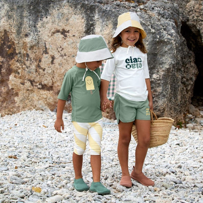 Lässig T-shirt de bain Popsicle vert