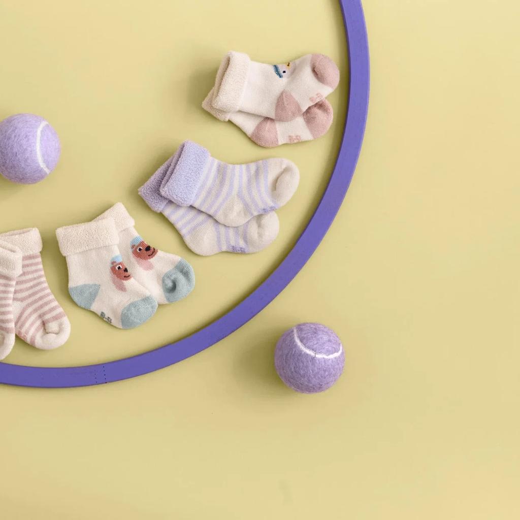 Lässig Chaussettes Terry GOTS Duck Rose – 3 pièces