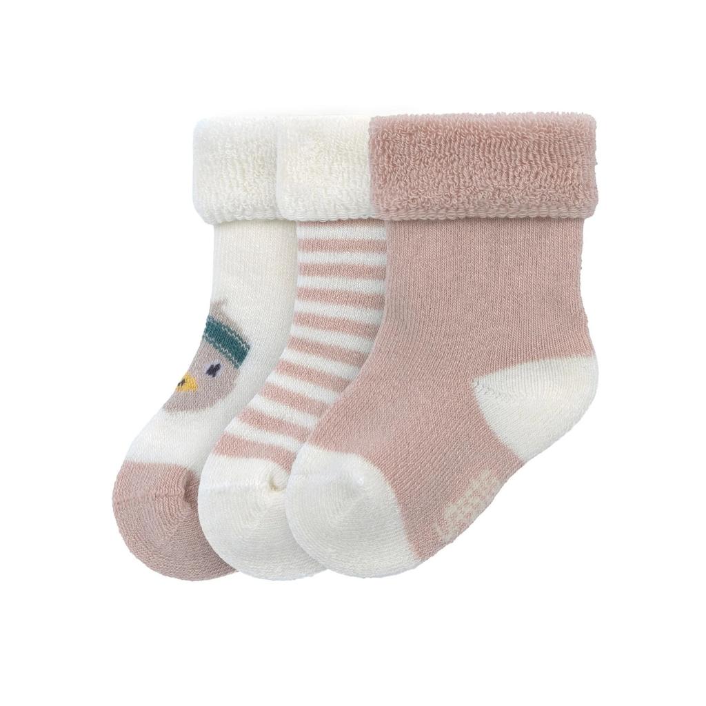 Lässig Chaussettes Terry GOTS Duck Rose – 3 pièces