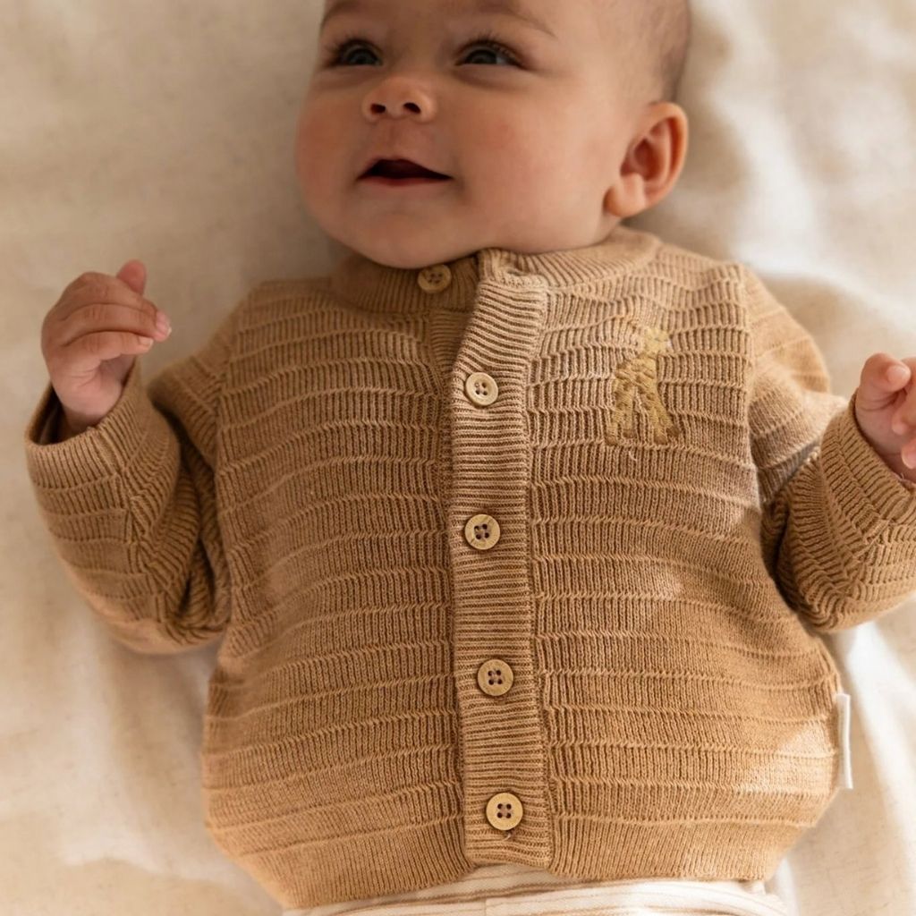 Little Dutch Cardigan Gebreid Safari Friends Soft Tan Uniseks