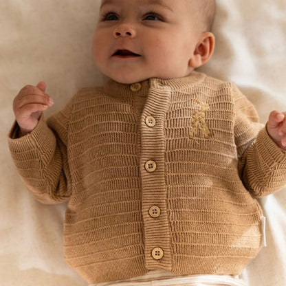 Little Dutch Cardigan Gebreid Safari Friends Soft Tan Uniseks