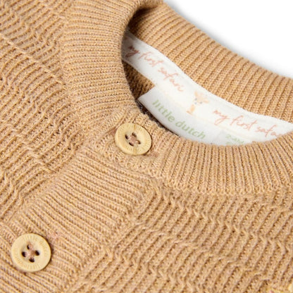 Little Dutch Cardigan Gebreid Safari Friends Soft Tan Uniseks