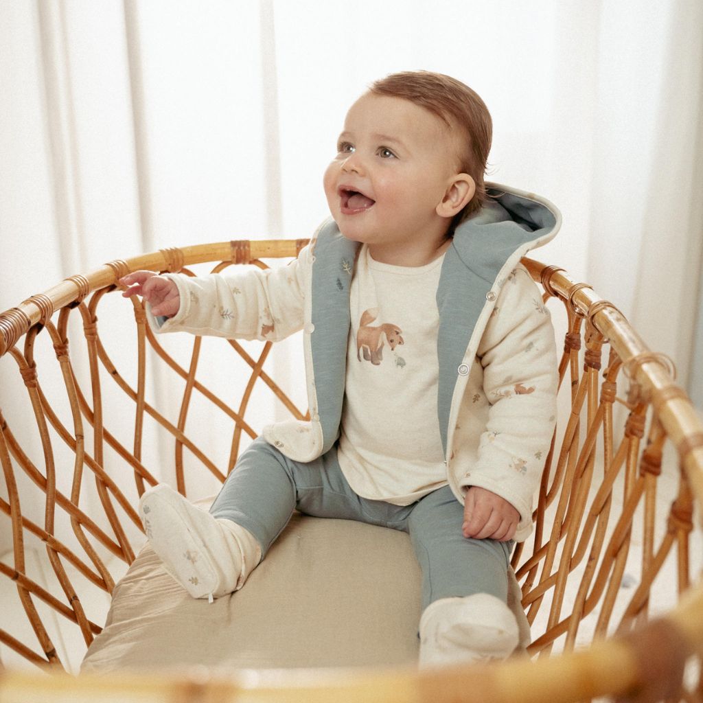 Little Dutch Jasje Omkeerbaar Forest Friends Stone Blue