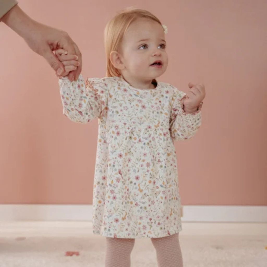 Little Dutch My Fairy Garden Jurkje lange mouw Fairy Garden roze