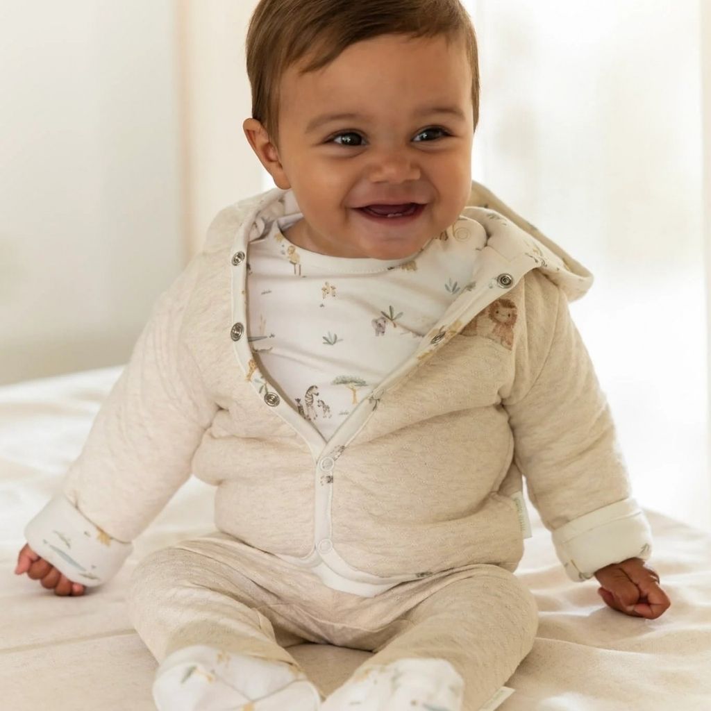 Little Dutch Veste Reversible Safari Friends Beige Unisexe 